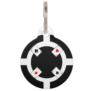 Médaillon Pour Animaux Jeton de poker - noir