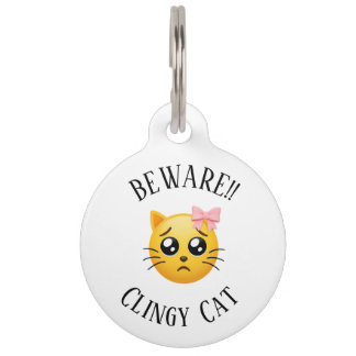 Médaillon Pour Animaux Joli Attention Chat Collant Étiquette de Chien