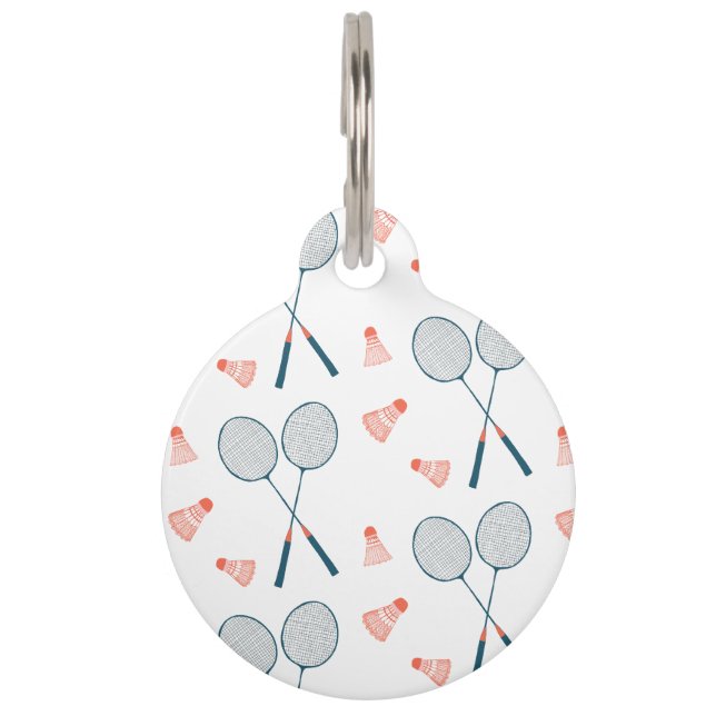 Médaillon Pour Animaux Joli Badminton Racquet Birdie Shuttlecock Retro (Devant)
