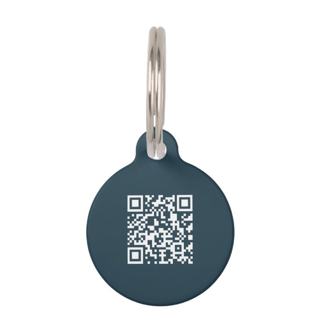 Médaillon Pour Animaux Joli code Qr vert élégant moderne  (Devant)