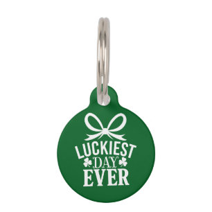 Médaillon Pour Animaux Jour le plus chanceux jamais St Patricks Day Irlan
