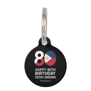 Médaillon Pour Animaux Joyeux 80e Anniversaire Tatay Digong Free Duterte