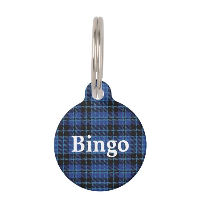 Médaillon Pour Animaux Joyeux animal de compagnie écossais Clergé Tartan  (Devant)