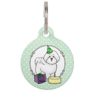 Médaillon Pour Animaux Joyeux Anniversaire Fête Bichon Frise Chien - Mign