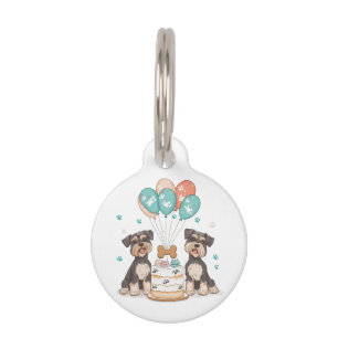 Médaillon Pour Animaux Joyeux Chiens Schnauzer
