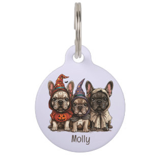 Médaillon Pour Animaux Joyeux Halloween Bouledogues Français