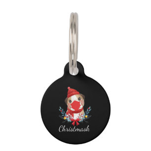 Médaillon Pour Animaux Joyeux Noël amateur de chien Bouledogue portant un