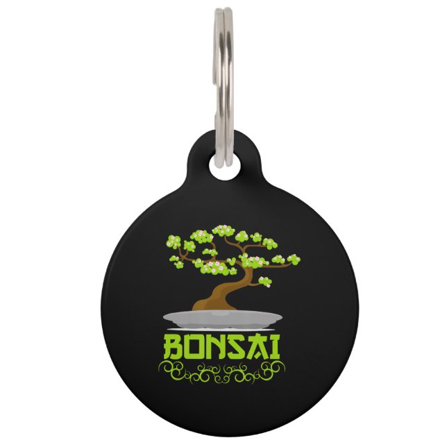 Médaillon Pour Animaux Kanji de Bonsai Tree (Devant)