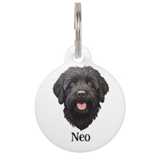 Médaillon Pour Animaux Labradoodle Chien noir
