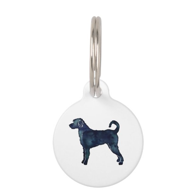 Médaillon Pour Animaux Labradoodle Chien race Silhouette Aquarelle noire (Devant)