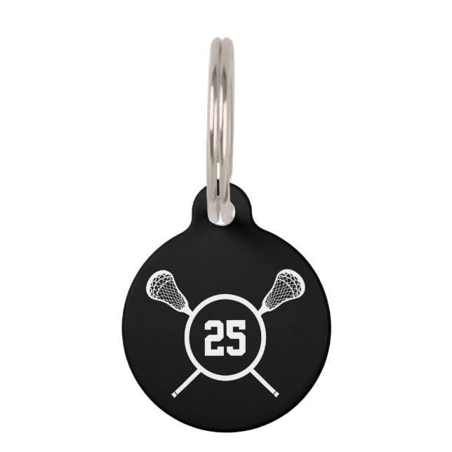Médaillon Pour Animaux Lacrosse Player numéro i.d. (Devant)