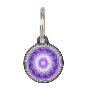 Médaillon Pour Animaux L'art fractal Abstrait moderne et gris-violet