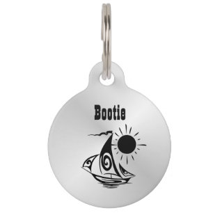 Médaillon Pour Animaux Lazy Day Sailing License et Coordonnées Retour