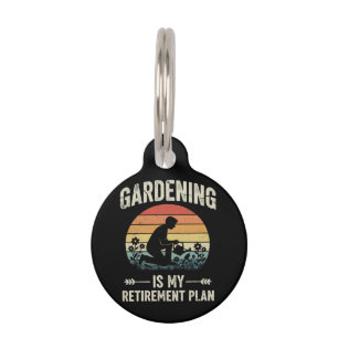 Médaillon Pour Animaux Le jardinage est mon plan de retraite Vintage