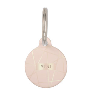 Médaillon Pour Animaux Le joli or rose élégant et rougissent géométrique