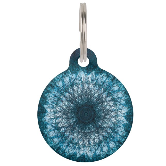 Médaillon Pour Animaux Le Mandala bleu indigo (Devant)