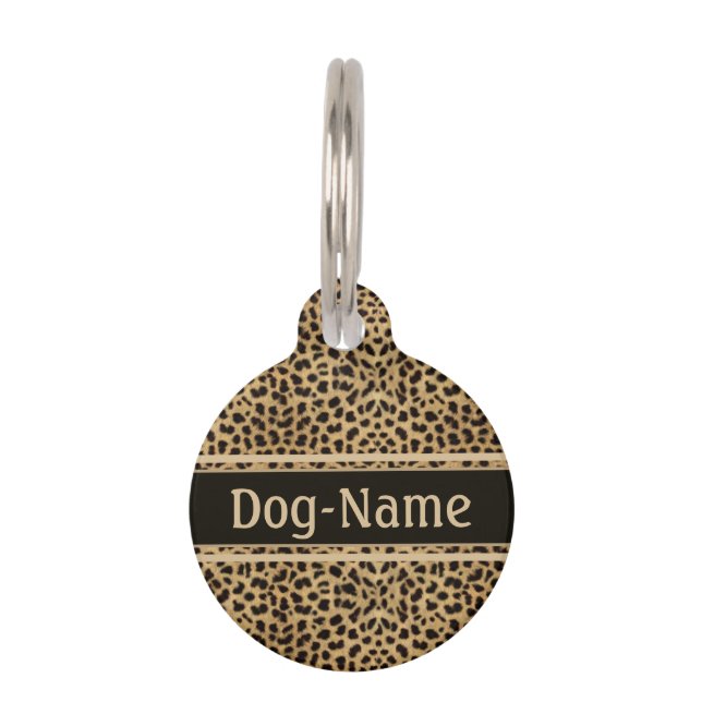 Médaillon Pour Animaux Le motif de peau de léopard personnalisent (Devant)