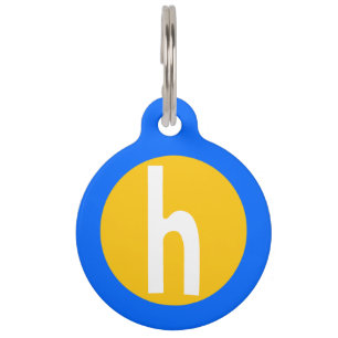 Médaillon Pour Animaux Lettre minuscule graphique H personnalisée initial