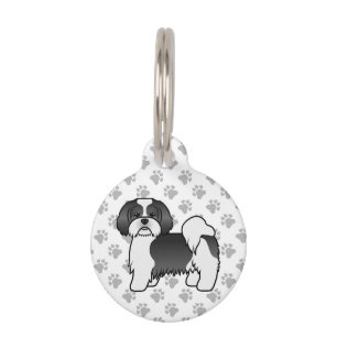 Médaillon Pour Animaux Lhasa Apso Noir et Blanc Chien Mignon & Infos sur 