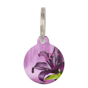 Médaillon Pour Animaux Lis pourpre avec la cascade