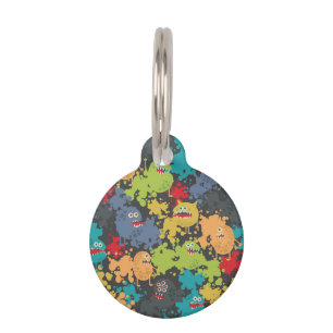 Médaillon Pour Animaux Little cute funny monsters