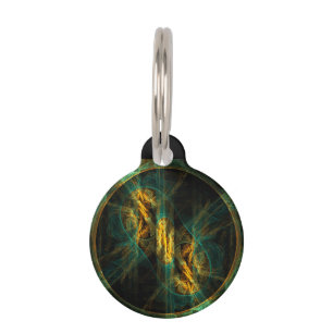 Médaillon Pour Animaux L'oeil de la Jungle Abstraite Art Round