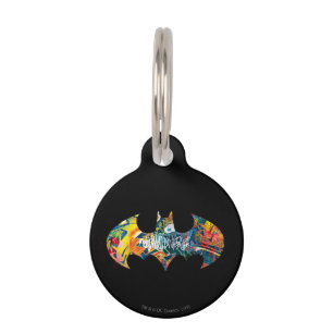 Médaillon Pour Animaux Logo Batman Graffiti Neon 80's