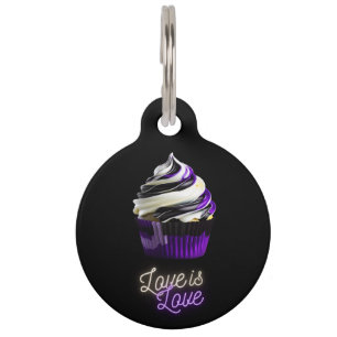 Médaillon Pour Animaux Love is Love asexual personnalisé tag