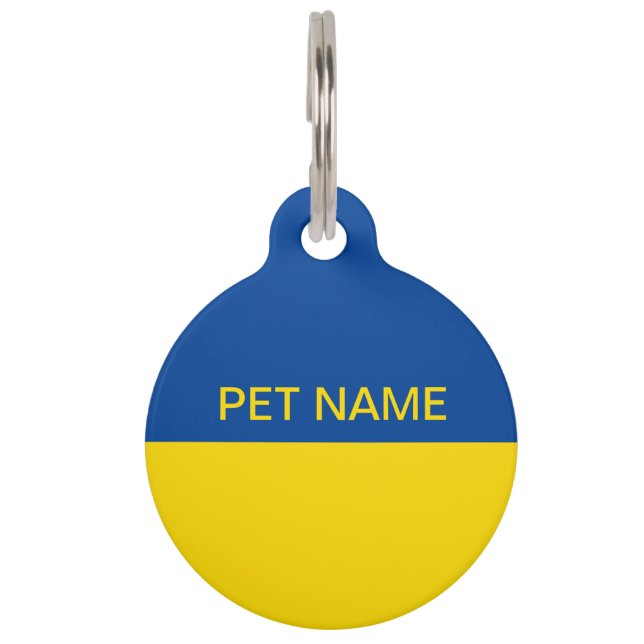 Médaillon Pour Animaux L'Ukraine drapeau animal de compagnie personnalisé (Devant)