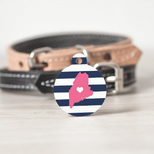 Médaillon Pour Animaux Maine Heart