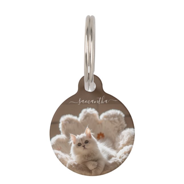 Médaillon Pour Animaux Majestic white cat lover (Devant)