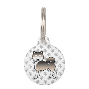 Médaillon Pour Animaux Malamute Alaskan Sable Chien de Dessin Animé Migno