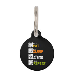 Médaillon Pour Animaux Mangez Sleep Anime Répétez L'Idée Cadeau Cosplayer