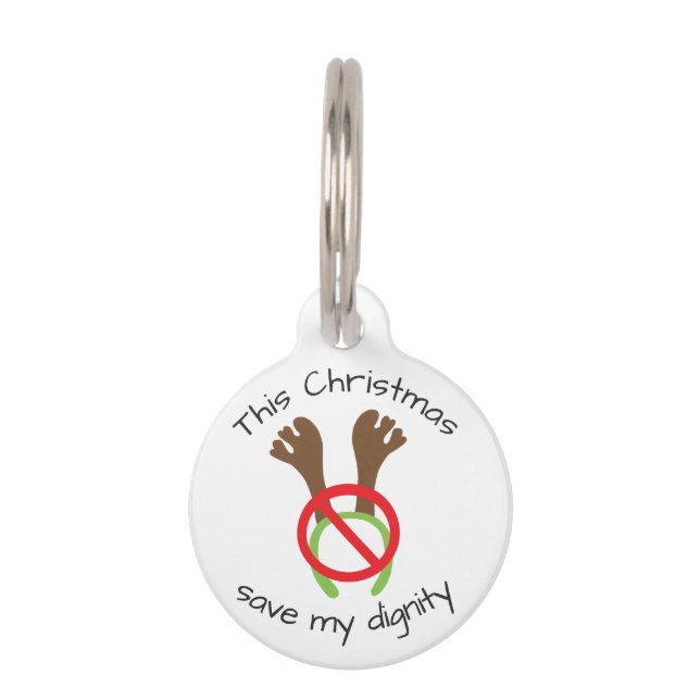 Médaillon Pour Animaux Manifestation amusante des Antlers de Noël (Devant)