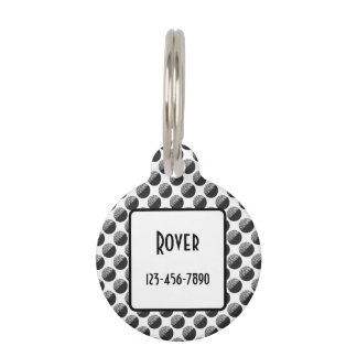 Médaillon Pour Animaux Many Moons Black & White Pattern Custom