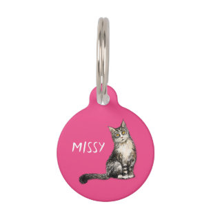 Médaillon Pour Animaux Marque d'identification du chat à poils longs four