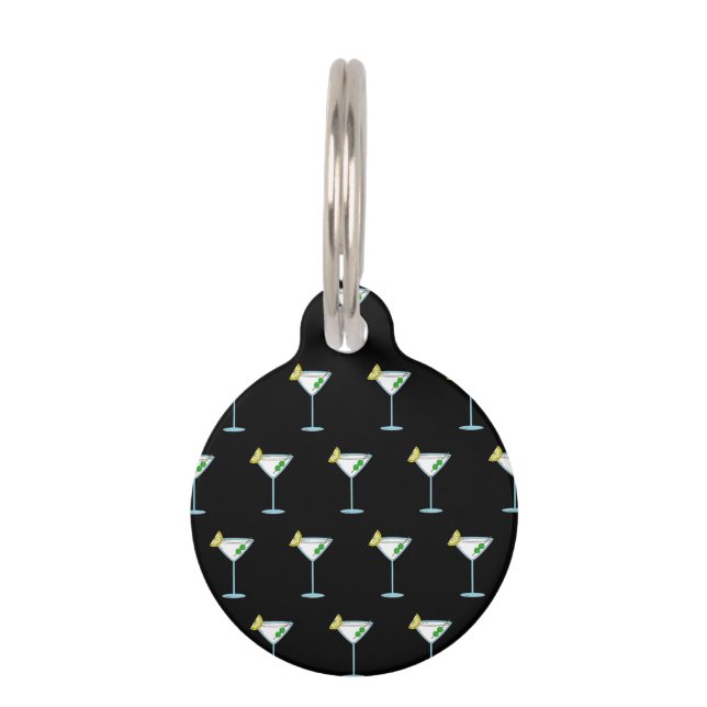 Médaillon Pour Animaux Martini Amateurs De Cocktail Bar De Verre Alcool (Devant)