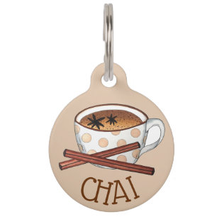 Médaillon Pour Animaux Masala Chai Teacup Indien Spirale Thé Noir Cuppa