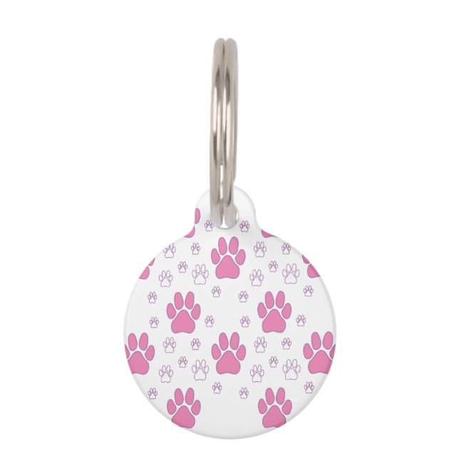 Médaillon Pour Animaux Médaille ronde empreinte de patte pour animal de c (Devant)