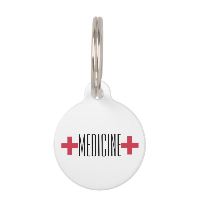 Médaillon Pour Animaux Médecine sur mesure en coque de médicaments d'urge (Devant)