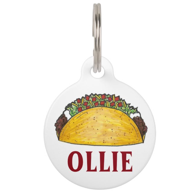 Médaillon Pour Animaux Mexique Tex Mex Nourriture Maïs Taco Mardi Foin (Devant)