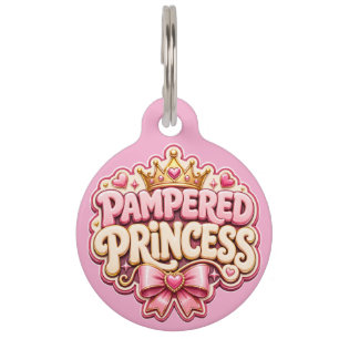 Médaillon Pour Animaux Mignon Collier Rose pour Princesse Gâtée, Tag d'Id