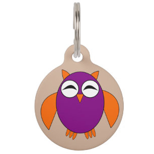 Médaillon Pour Animaux Mignon Hibou d'Halloween Collier Personnalisé pour