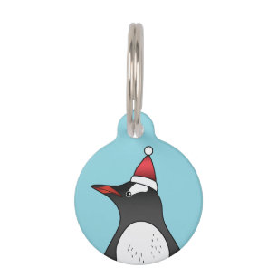 Médaillon Pour Animaux Mignonette Gentoo Portant Le Chapeau Du Père Noël