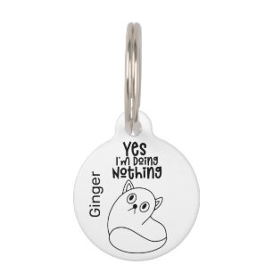 Médaillon Pour Animaux Mignonne Tirage de ligne de chat Oui Je ne fais ri