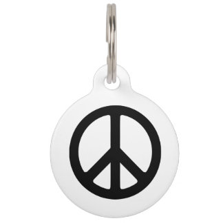 Médaillon Pour Animaux Modèle de symbole de paix noir