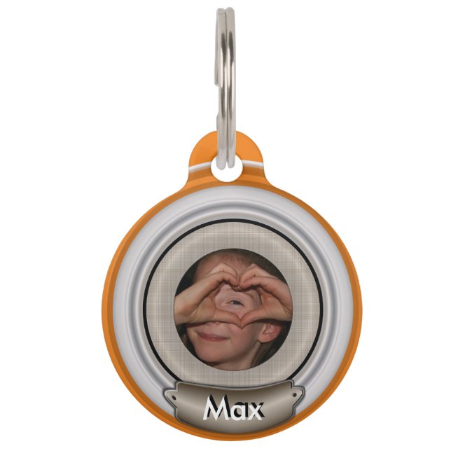 Médaillon Pour Animaux Modèle personnalisé du cadre photo (Devant)