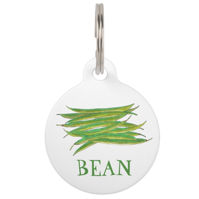Médaillon Pour Animaux Mon nom est Bean French Green Beans Légumes Alimen (Devant)
