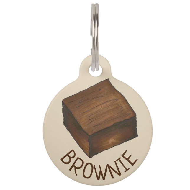 Médaillon Pour Animaux Mon nom est Brownie Chocolate Fudge Dessert Foody (Devant)