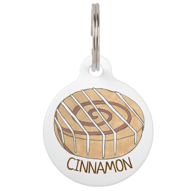 Médaillon Pour Animaux Mon Nom Est Cinnamon Petit Déjeuner Roll Bun Frost (Devant)